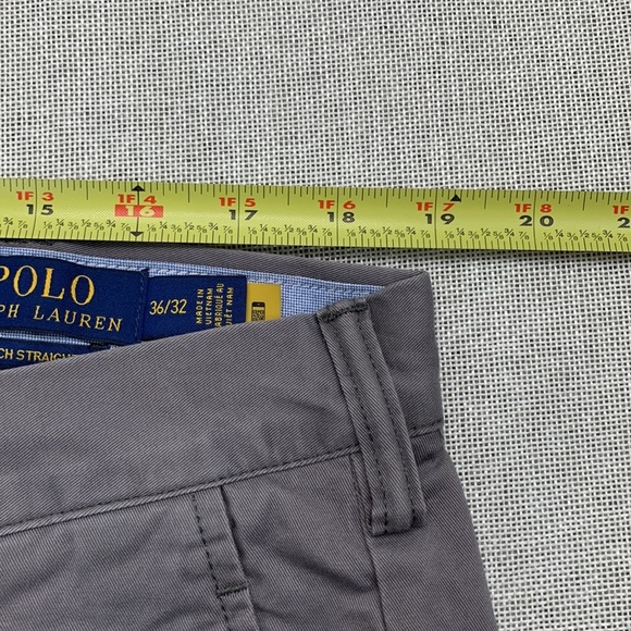 RALPH LAUREN Mens Gray Straight Leg Stretch Straight Fit Chino Pants 36 X 32 - Picture 7 of 10